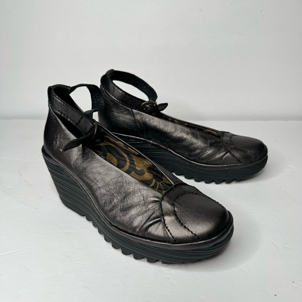 Fly London ankle strap wedge size 36